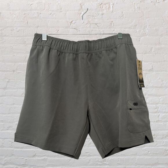 Leg3nd Men’s Athletic Shorts Gray Casual Workout Gym Running Hiking Pockets Med - Picture 1 of 9